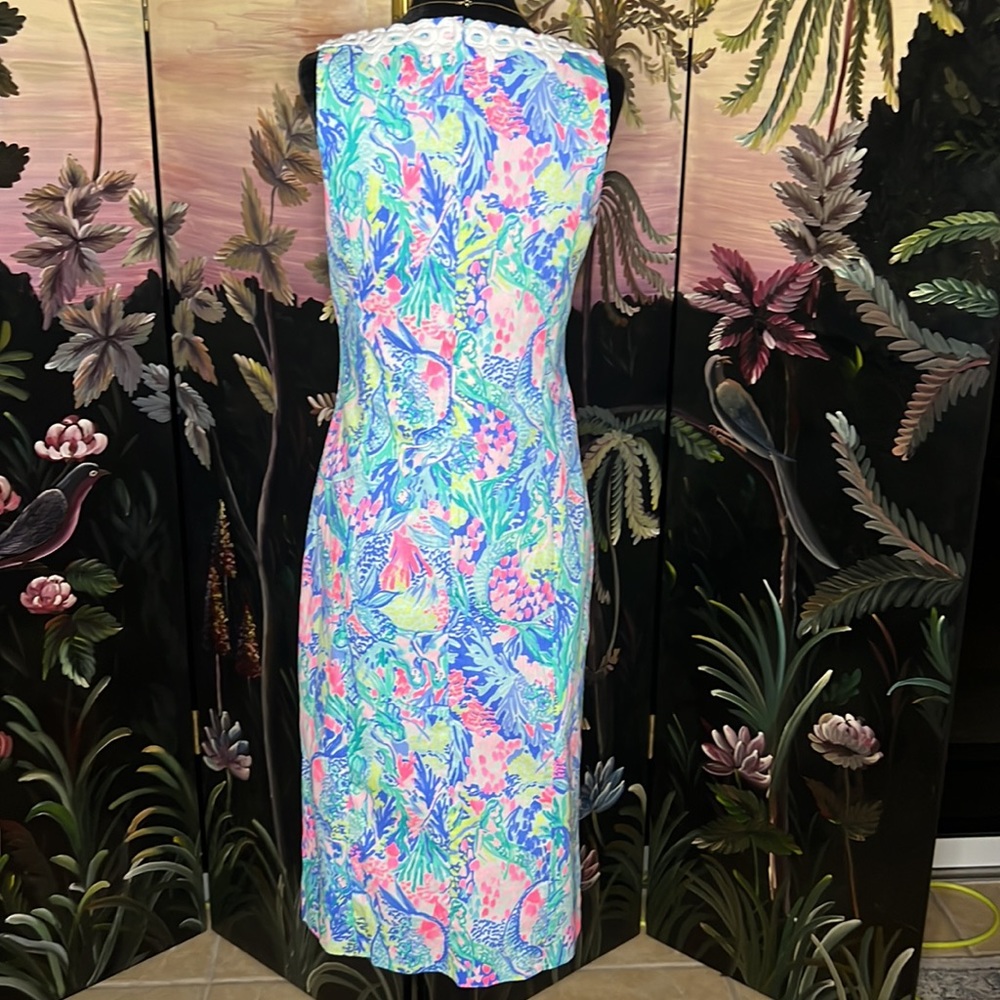 🧜♀️💞Lilly Pulitzer Gabby 20" Stretch Shift Dress Multi Mermaids Cove 💞🧜♀️ - Picture 7 of 7